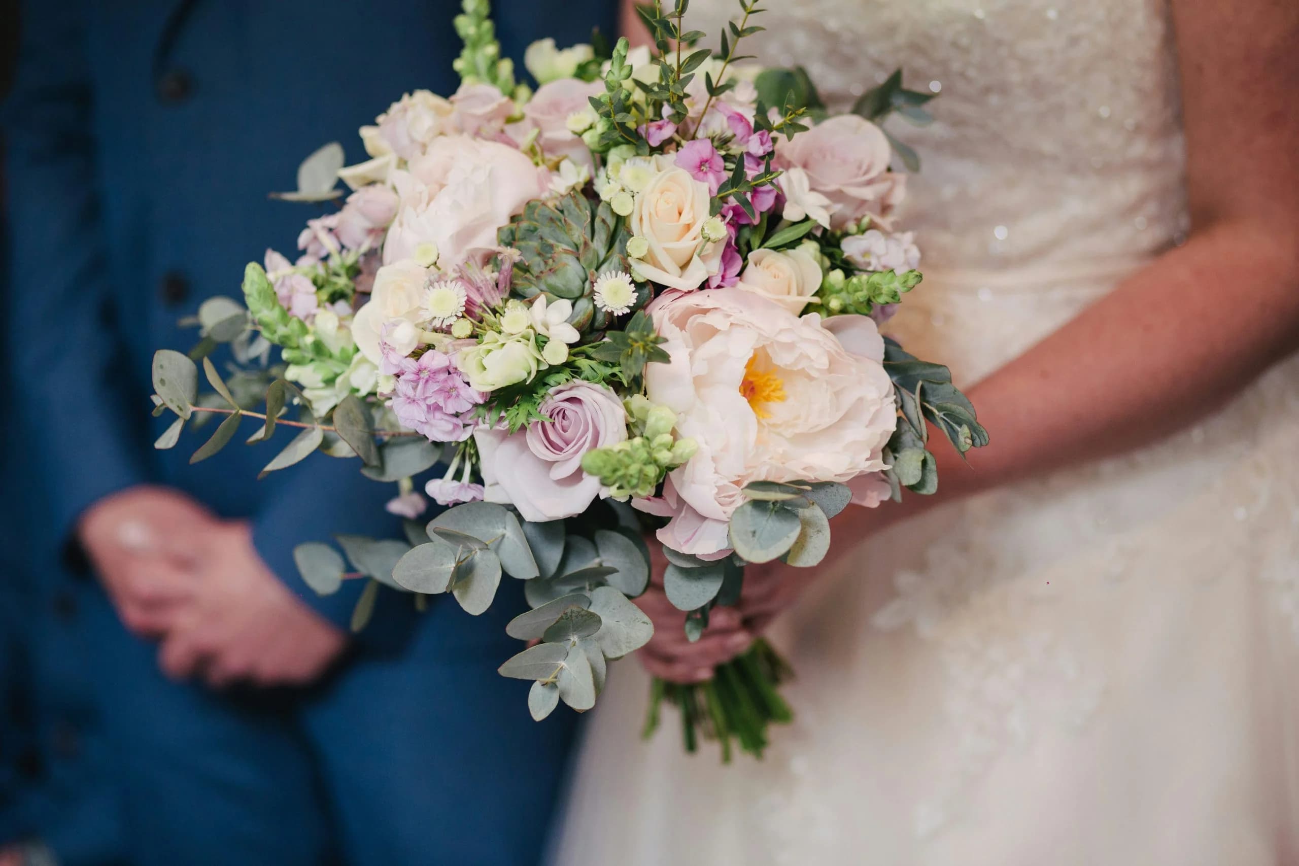 Bride and groom at an Upstate New York wedding